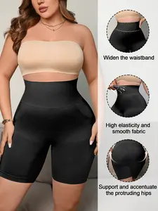 Plus Size High Waist Shapewear Shorts, Seamless Invisible Underwear, Curve Slimming Panties, & Skin Tone, 1xl-5xl