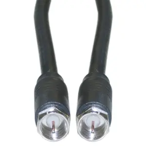 Cable Wholesale  Black F-Pin RG6 Coaxial Cable & F-Pin Male, UL Rated - 3 ft.