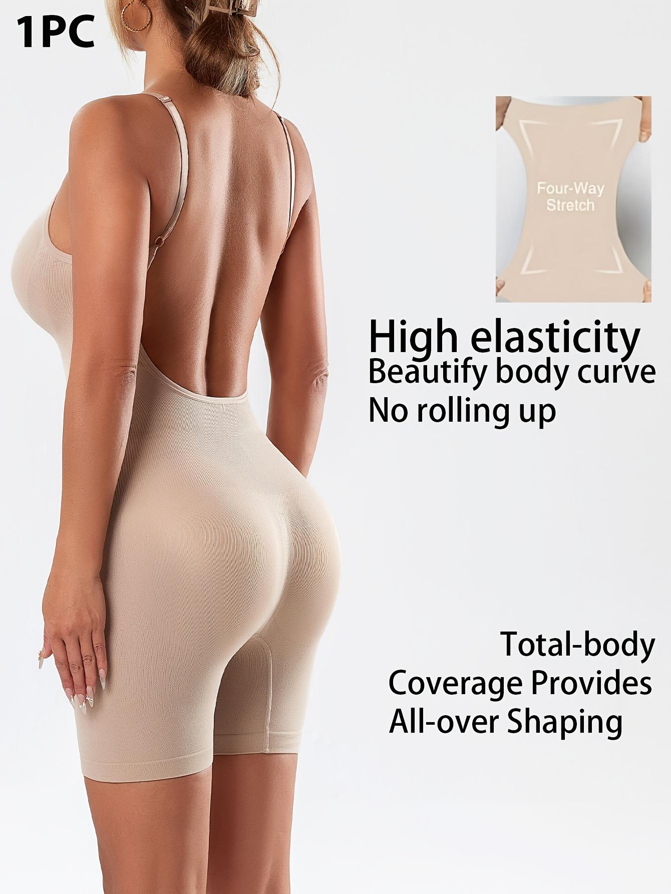 A Women'S Adjustable Strap Bodysuit with a Large U-Back Design, Featuring a Seamless Full-Body Shaping Effect, Tummy Control, And a Focus on Enhancing The Hips And Back