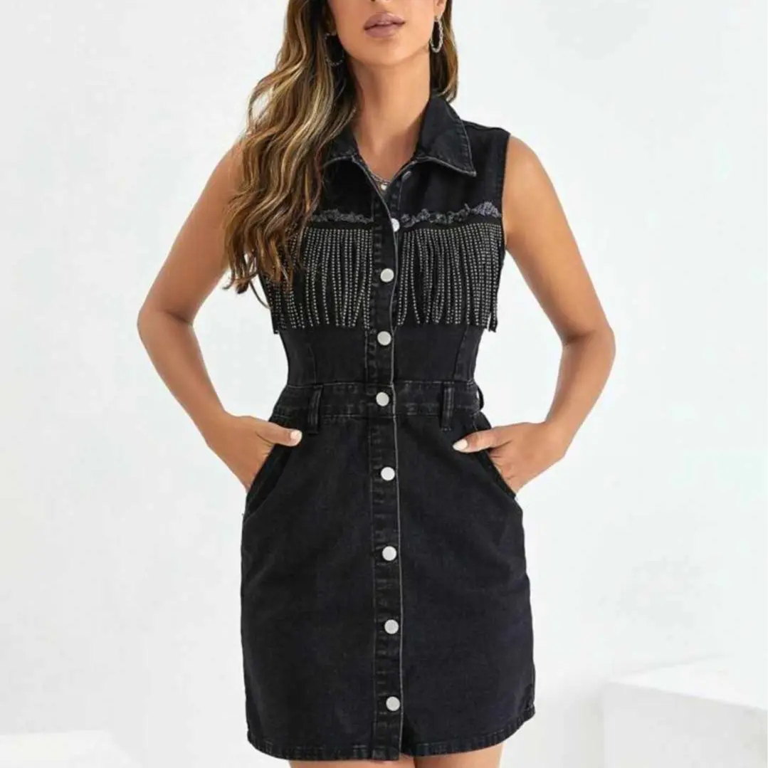 Sleeveless Denim western dress