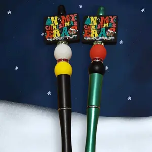 Christmas Era Plastic Beaded Pen