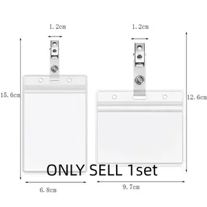 1pc Clear Office Staff Card Cover Case Protect Sleeve Girl Student Id Name Bus Card Holder Case Badge Clip Stationery Accessories New Desk Accessories