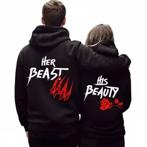 Her Beast His Beauty Couple Hoodie, Matching Outfits For Couples, Valentine Day Gifts, Couple Gifts, Anniversary Shirts, Trending Couple