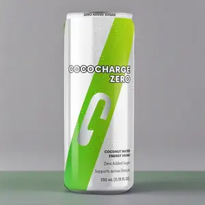 Vital-V CocoCharge Zero Energy Drink, 98% Coconut Water, Sugar Free, Natural Hydration- 12x330ML ( 11.5 FL OZ) Can.