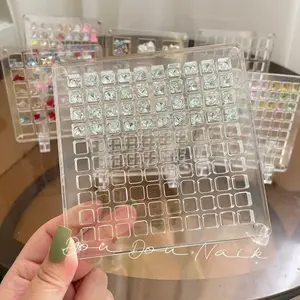 Clear Acrylic Multi Compartment Storage Box Dustproof Jewelry Organizer Portable Earring Accessories Case Storage Bins