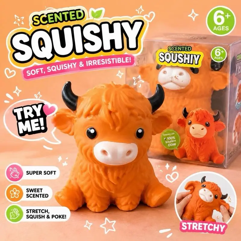 Squishy Lab Scented Cow stress relief toy