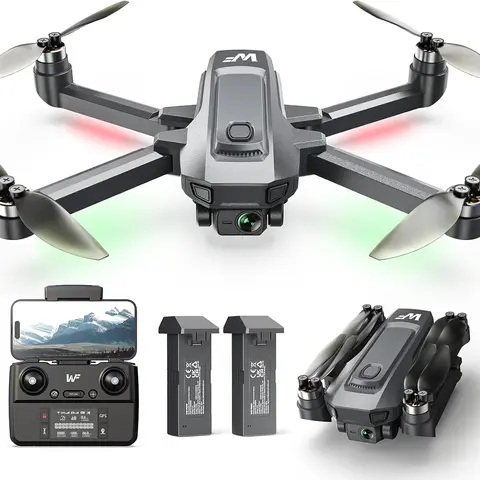 WF30 Folding 3840x2160 4K HD Camera Drone - Brushless, Adjustable, Portable GPS Photography Drone for Adult Beginners, Cool Gadgets for Adults for Going Out (Black)