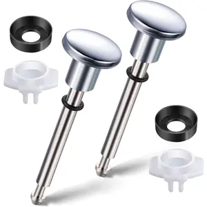 2 Set Tub Spout Diverter Repair Kit, Includes 2 x Diverter Valve Stems, 2 x Cup Seals and 2 x Gates, Bathroom Shower Bathtub Leaky Faucet Repair Replacement Parts (Chrome,Classic)