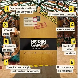 Hidden Games Murder Mystery Game, Solve a Crime at a Folk Festival, Cold Case Detective Investigation, 30+ Clues, Board Game for Teens, Adults, Couples & Groups
