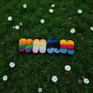 Linen Waffle Weave BatTie Dye Slippers Printed Name. One Size fits Most”Send Your Name”