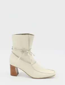 Stivali Awakening ankle boots in ivory leather womens shoes