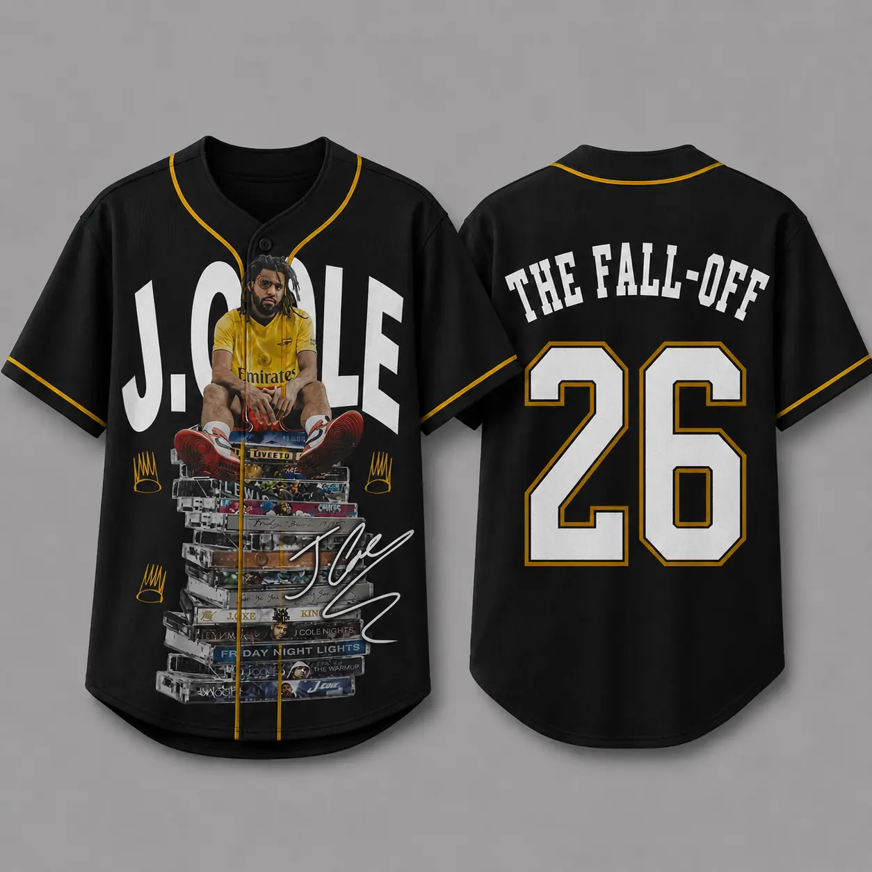 J. Cole The Fall-Off Tour 2026 Baseball Jersey, Disc 29, Disc 39 Hip-Hop Shirt, The Fall-Off Album Jermaine Lamar Cole Fan Graphic Tee, Cole World Music Fan Merch Shirt, Gifts Fan