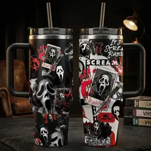 Ghostface Scream 2026 Movies Custom Cup 40 oz Tumbler With Handle