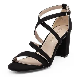 Dream Pairs Women's Wide Width Dressy Chunky Strappy Sandals