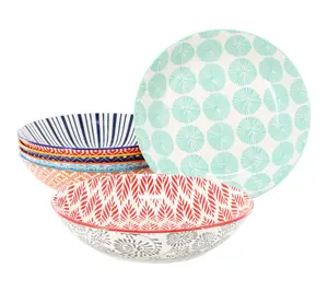 Elama Giovanna 6 Piece Assorted Stoneware Bowl Set