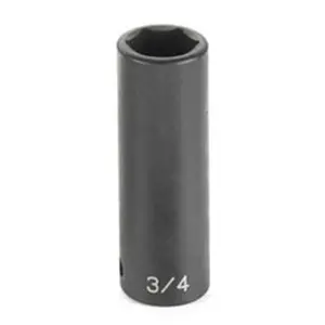 212 MAIN Grey Pneumatic 2020D Pneumatic Drive Socket - 0.5 in. Drive, 0.63 in. Deep Steel Impact Tool with High Torque, Increased Strength for Cycling & Outdoor Recreation, Drive Sockets