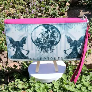 Sleep Token Women's Purse Small Hangbag with Angel Design and Pink