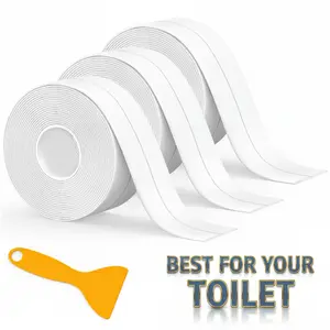 pack of 3 Caulk Tape,Bathroom Corner Caulking Tape,Self-Adhesive Sealing Tape Used for Kitchen Sink,Toilet, Bathroom Bathtub, Tub Floor Wall Edge Protector Strip Flexi Seal