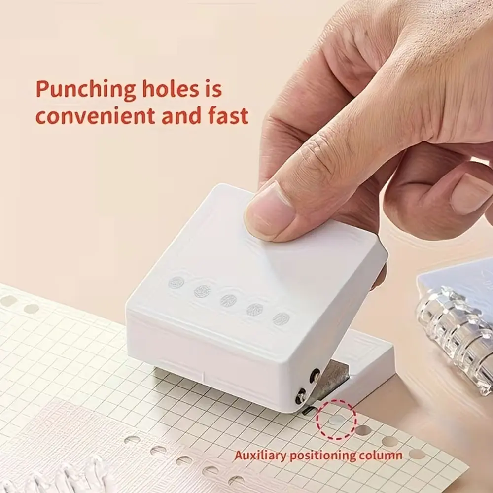 1pc Five-Hole Puncher, Binding Hole Punch Tool for A4 A5 B5 Paper, Handmade Punching Accessory, Office Stationery Supplies