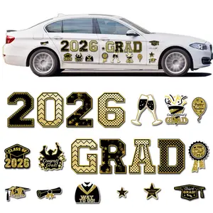 2026 Graduation Car Magnets Congrats Grad Magnetic Bumper Stickers Refrigerator Decals Senior Car Decorations for Car Refrigerator Garage Door(20pcs)