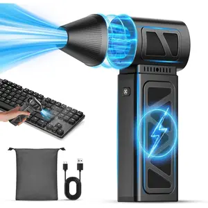 Compressed Air Duster, 360000 RPM Electric Air Duster, Rechargeable Cordless Air Blower Power Turbo Fan,5 Gears Adjustable Jet Dry Blower Replace Air Can for Keyboard Computer  Outdoor