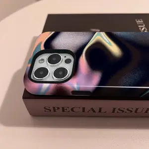 Gradient Luxury Cute Pattern Print Shockproof 2-in-1 Phone Case, Protective Cover for iPhone 11 12 13 14 15 16 Pro Max Pro Plus Local Personalized