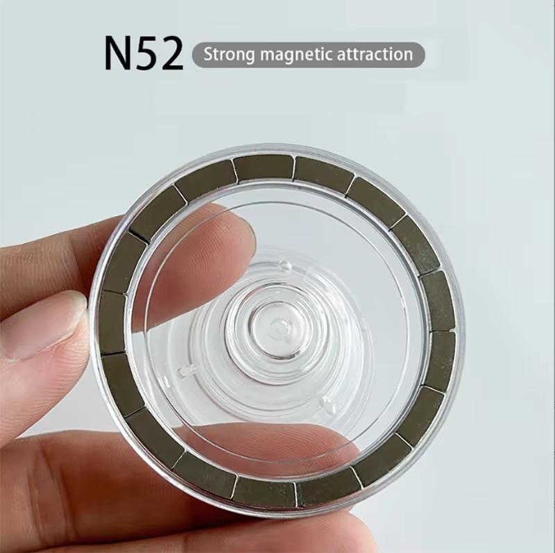 2pcs Transparent Clear Magnetic Phone Poppings Sockets Stand for iPhone MagSafe with Strong Magnetic Pull Force Round Holder for MagSafe or Cases & Devices