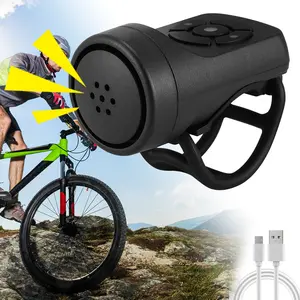 130Db Loud Horn Bike Mountain Electric MTB Alarm Ring Bell USB Charging Handlebar Fit