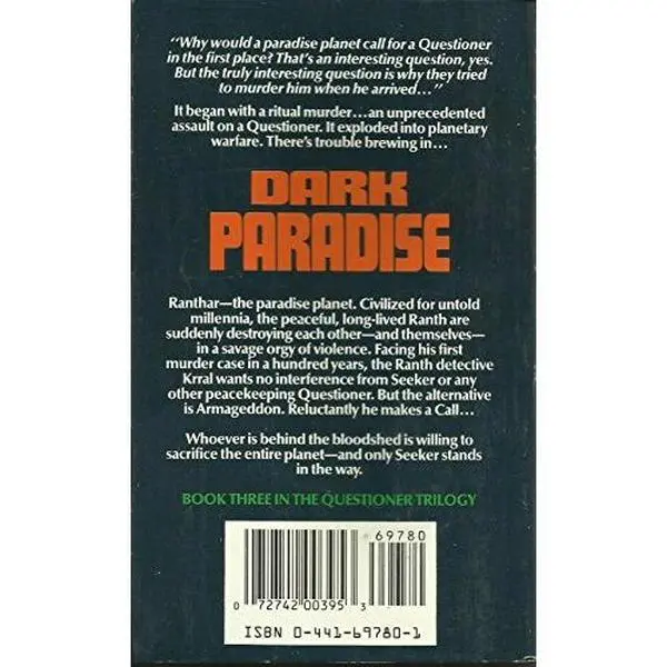 USED-Dark Paradise (The Questioner Trilogy, No 3) by Dennis Schmidt (Unknown)