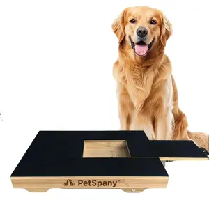 PetSpany Dog Nail Scratch Board 14.55x10.39 inch (37x26.4 cm) - Bamboo Wood Scratch Pad with Treat Box - Stress-Free Dog Scratch Pad for Nails - Scratching Nail File Board