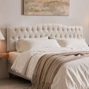 Tbfit Linen King Headboard – Furniture-Style, Ornate Diamond Tufted Upholstered Headboard with Adjustable Height, Solid Wood Legs, Furniture-Style Headboards, Ornate Tufted Headboards, DealsforYouDays