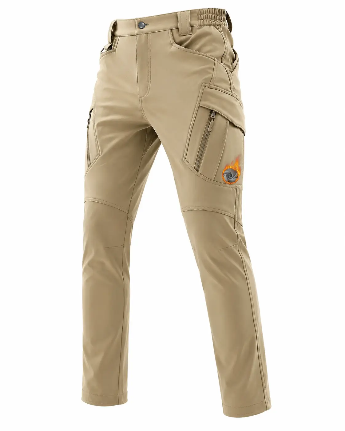 Men's Tactical Cargo Pants, Fleece Lined Winter Outdoor Apparel for Hiking & Skiing, Multi-Pocket Athletic Bottoms, Menswear, Multiple Pockets Sort Gear, Tactical Stuff, Warm Fleece Core, Male, Thermal Wear, Snowboarding, Fleece Linings