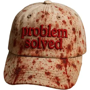 Unisex Casual Dark Blood Stain Hat Problem Solved Bloody Cap