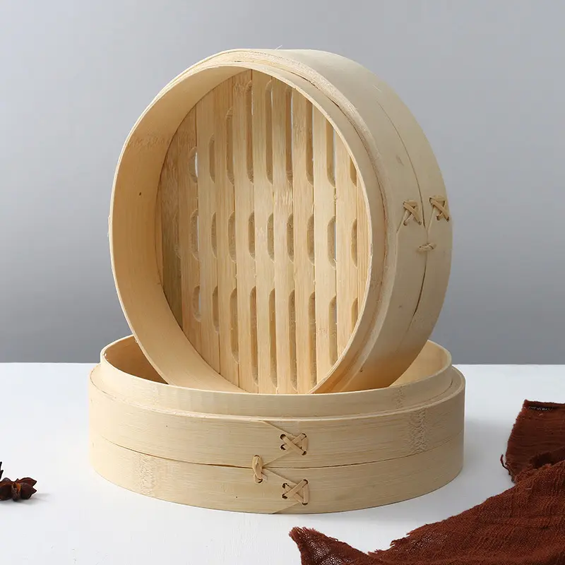 Hand‑stitched Bamboo Steamer, Smooth Polished Rim, House‑hold Enthusiasts Healthy Steam‑cooking Gadget