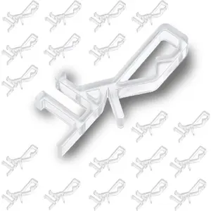 20 PCS Hidden Channel Valance Clips, 1-7/8 Inch Seamless Look Blind Valance Clips Replacement for Wood & Faux Wood Blinds with Groove