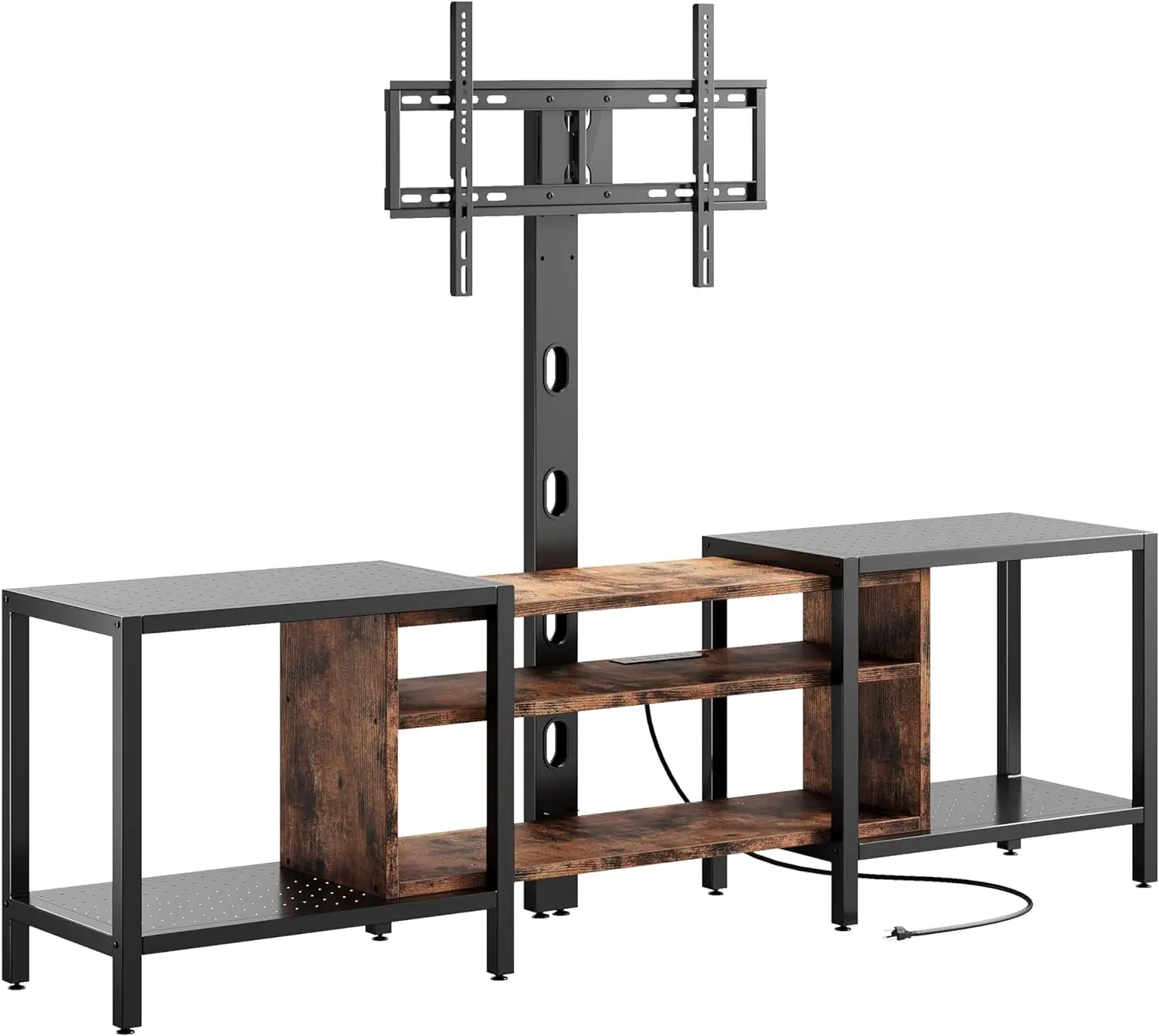IRONCK 79" TV Stand - Fits 85" TVs, Mount, Power Outlet, 3-Tier Storage