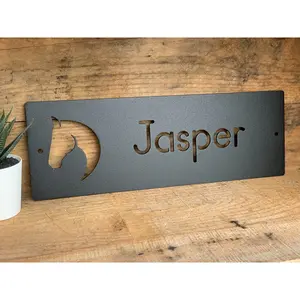 Main Street Steel - Made To Order - Steel Horse Stall Name Plate | Custom Barn & Tack Room Sign