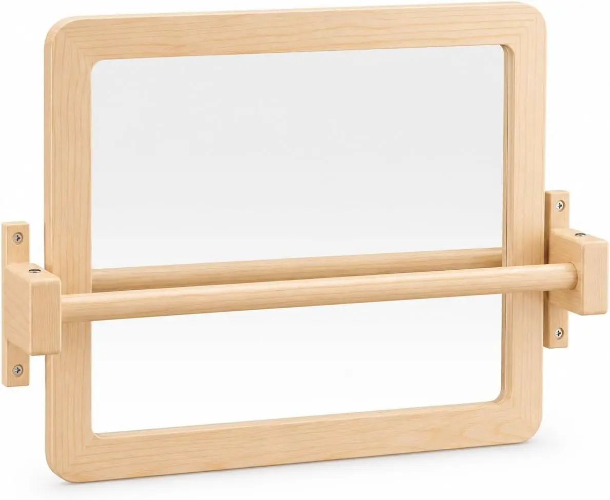 Montessori Baby Pull Up Bar, Montessori Small Mirror is Suitable for Babies Aged 6 to 18 Months, Infants Registry Item, 19.7 * 15.8 inches
