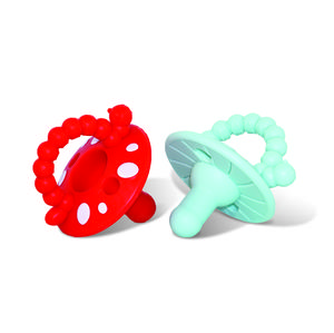 RaZbaby Chompy Silicone Pacifier for Babies 2PK – One-Piece Medical-Grade Soft Silicone Design, BPA-Free, Ergonomic Comfort, Natural Nipple Shape, Easy-Clean Safety - 2 Pack
