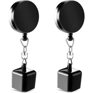 Billiards Snooker Pool Cue Chalk Holder, 2 Pieces Retractable Snooker Practical Tool with Belt Clip for Billiards Chalk Tip Holder