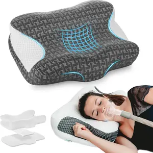 CPAP Pillow for Sleeping, Ergonomic Neck Bed Pillow for CPAP Users with Sleep Apnea, Suitable for Side and Back Sleepers