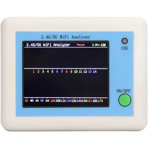 Portable 2.4G 5G Network Analyzer Scanner with 2.4 Inch TFT Color Screen, Light Indication, Battery Display and Long Standby Network Testing Tool