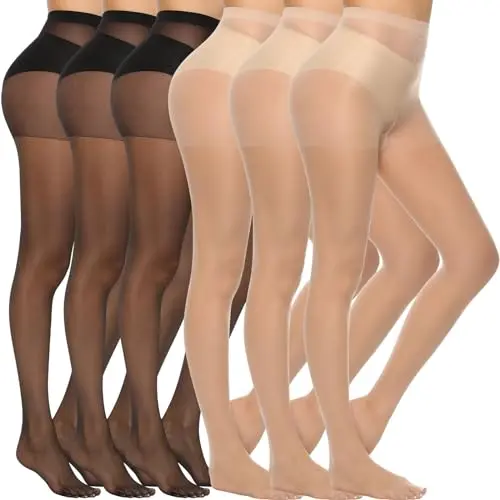 3 Pairs Black + 3 Pairs Nude