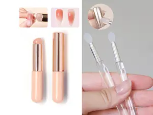 Silicone Applicator Sticks Reusable Chrome Glitter Applying Manicure Tool Silica Brush For Ombre Blush Stamper