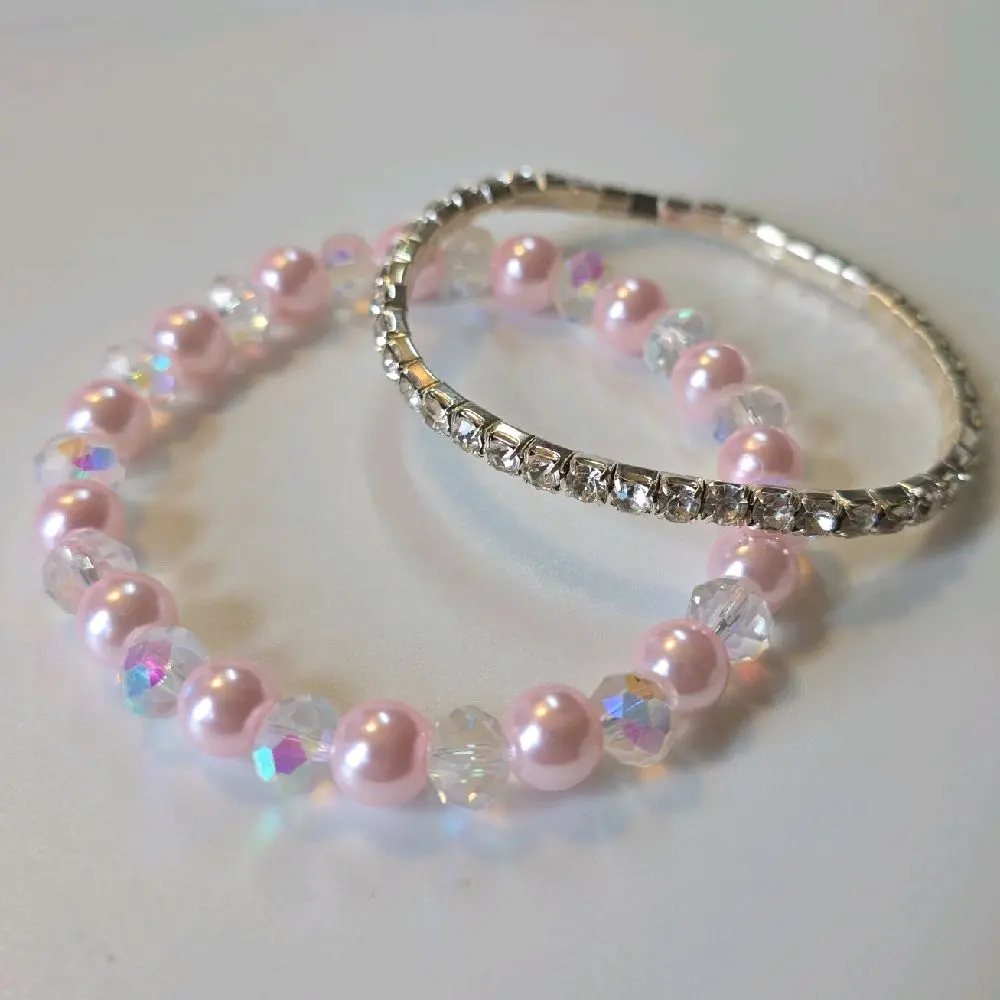 2-Piece Elegant Pink Bling Jewelry Set - 2 Different Styles, Ideal for Party, Ceremony, Sweet Daily Wear