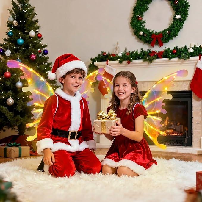 LED Light-Up Fairy Wings for Girls | Moving Butterfly Wings with Music & Lights | Adjustable Costume Accessory for Halloween, Birthday, Christmas & Cosplay | Perfect Princess Dress-Up Gift for Teens & Kids