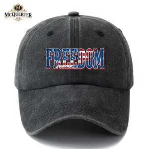 Freedom Washed Hat, USA Flag Vintage Dad Hat, Patriotic American Baseball Cap, Freedom Streetwear Cap, Casual Everyday Hat
