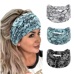 Women's Elastic Yoga Running Hairbands, Soft Lightweight Printed Headbands, Suitable for Women, Sports & Daily Use Workout Headband, Sweat Wicking Headband