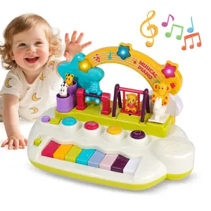 Baby Piano Toy for 1 Year, Light Up Musical Keyboard with Animal Sounds, Interactive Early Learning Toy for Toddlers, Birthday Gift for 1 Year Old Boys Girls
