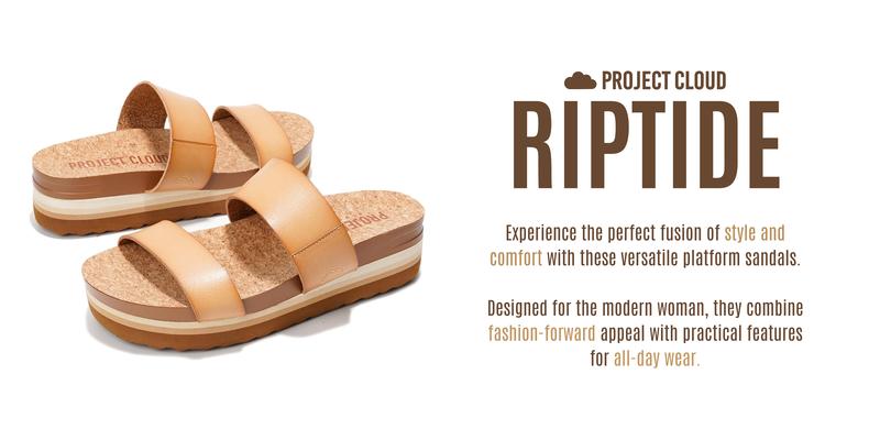 Project Cloud Women's | Eco-Leather Wedge Sandals | Memory Foam | Lightweight | Non-Slip - Riptide